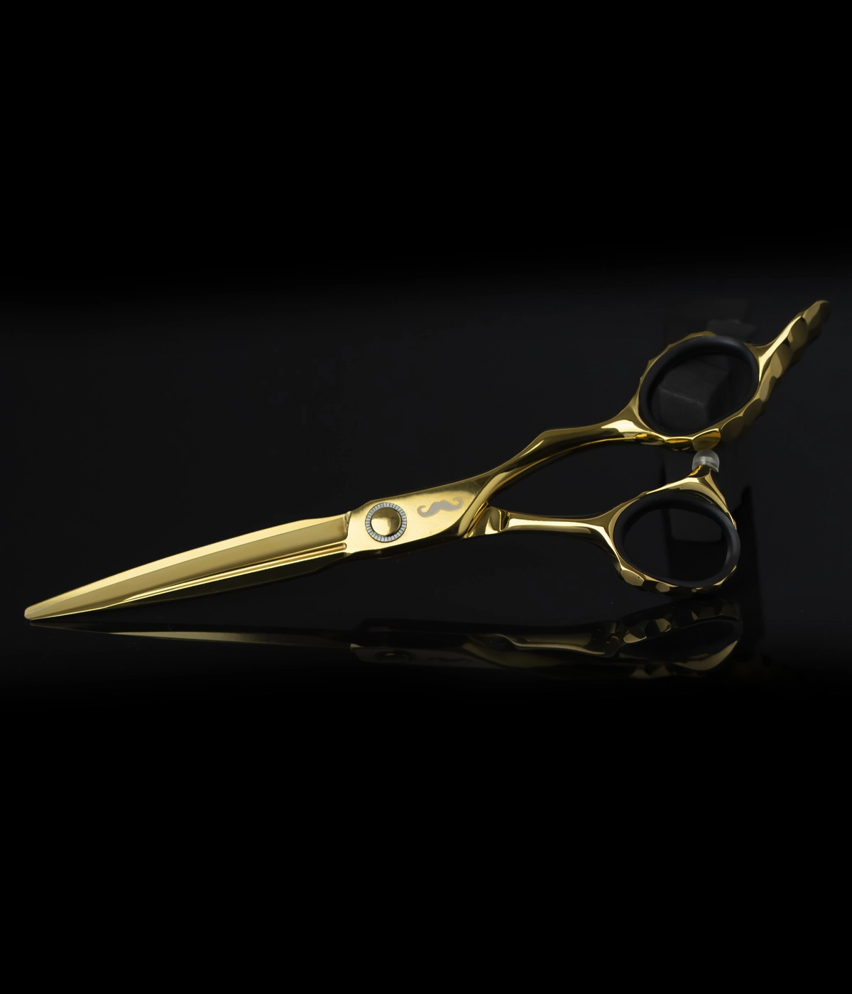 Professionell frisörsax Mr. Mustache Engrave Gold 6,0″